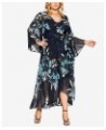 Trendy Plus Size Eleanor Maxi Dress Navy Bold Bloom $62.58 Dresses